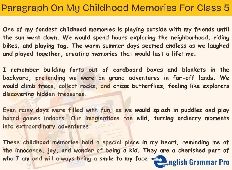 paragraph funny childhood memories essay